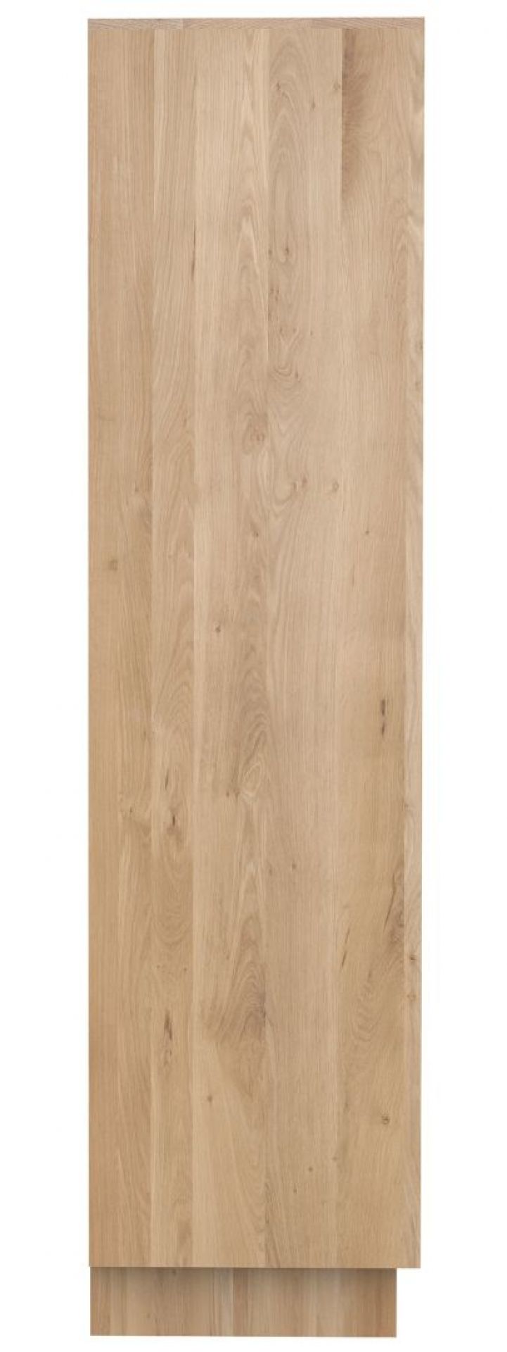 Detailaufnahme der Holzstruktur vom Ethnicraft Wave Bücherregal aus Eiche, natürlich und modern.