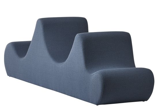 Blaues Welle 3 Sofa von Verpan, modernes 3-Sitzer Design für Wohnzimmer und Lounge-Bereiche.