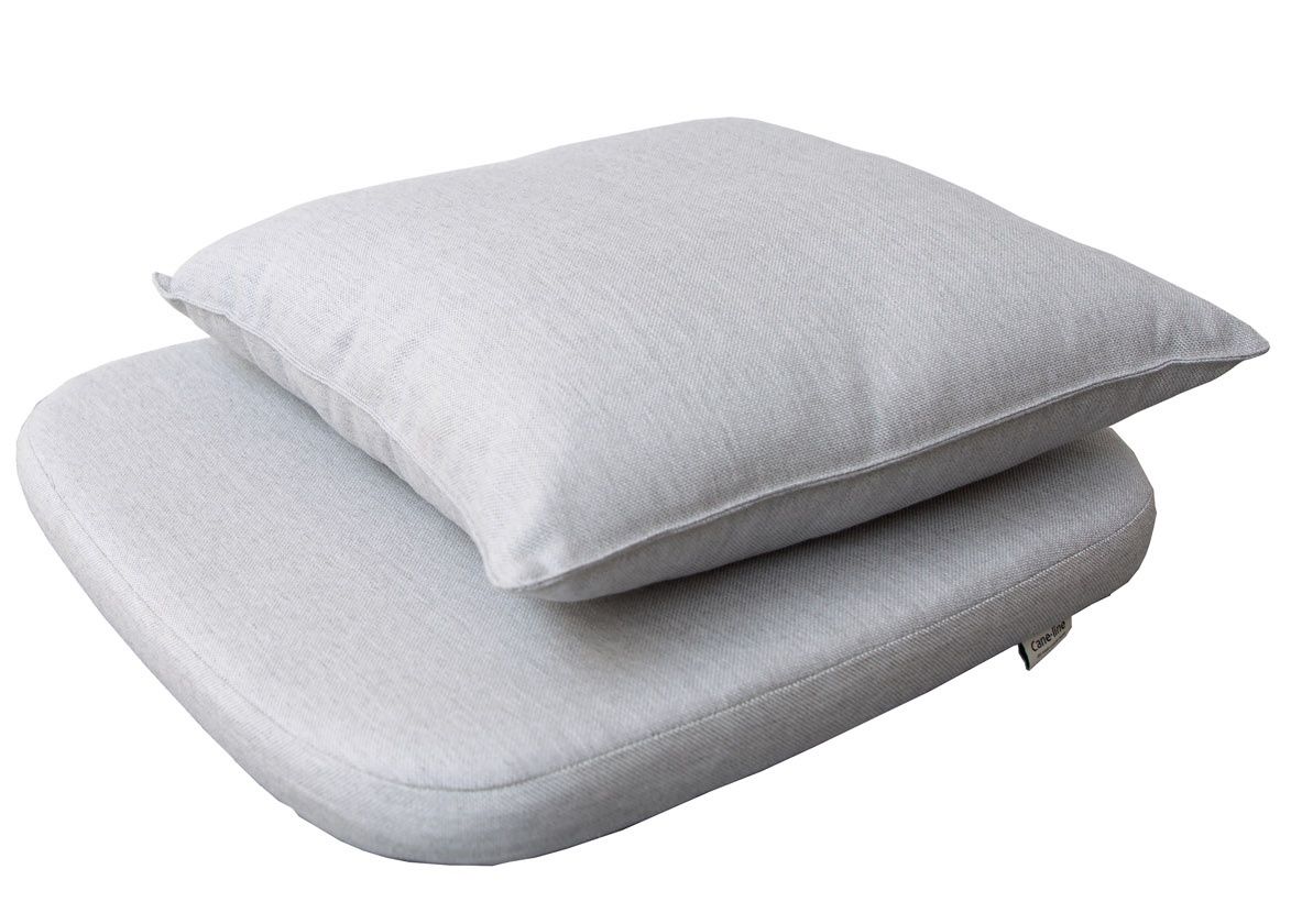 Hellgrauer Sitz Kissensatz für Cane-Line Moments Outdoor Stuhl, bequeme Gartenmöbel Sitzauflage.