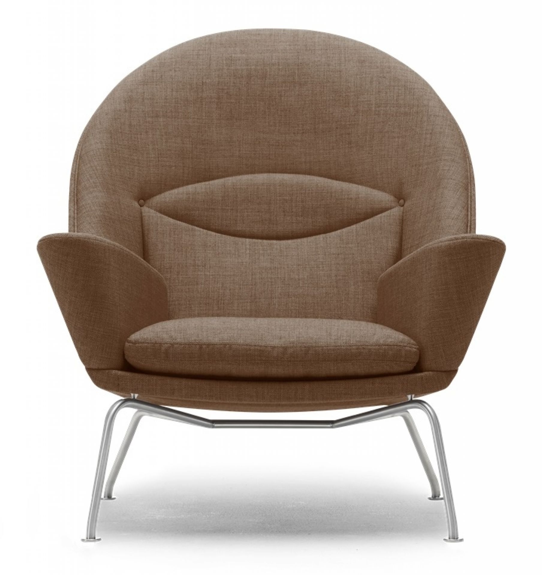 CH468 Oculus Chair Sessel von Carl Hansen & Søn in braunem Stoff und Stahlgestell.