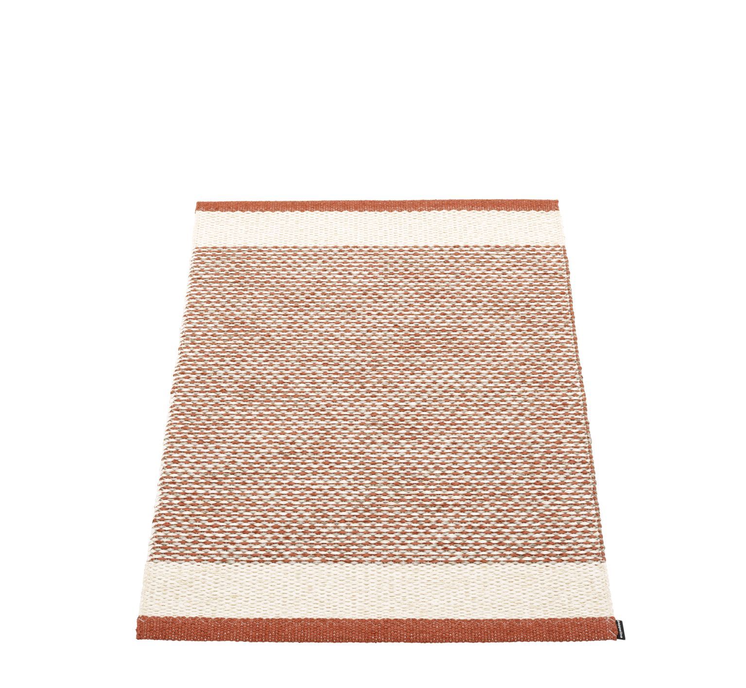 Pappelina Teppich Edit in Braun-Weiß, 60x85 cm. Gewebter Teppich für Küche, Bad oder Flur.