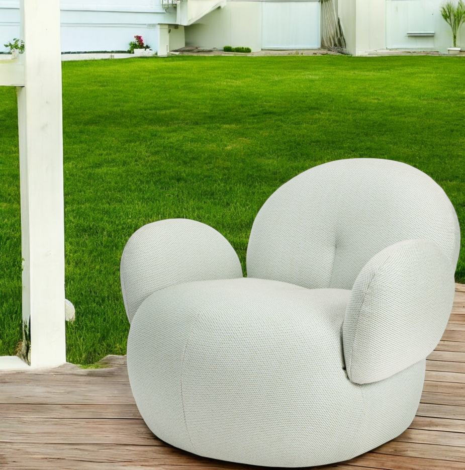 Nana Outdoor Sessel von Freifrau Manufaktur, hellgrauer Lounge Sessel für den Garten.