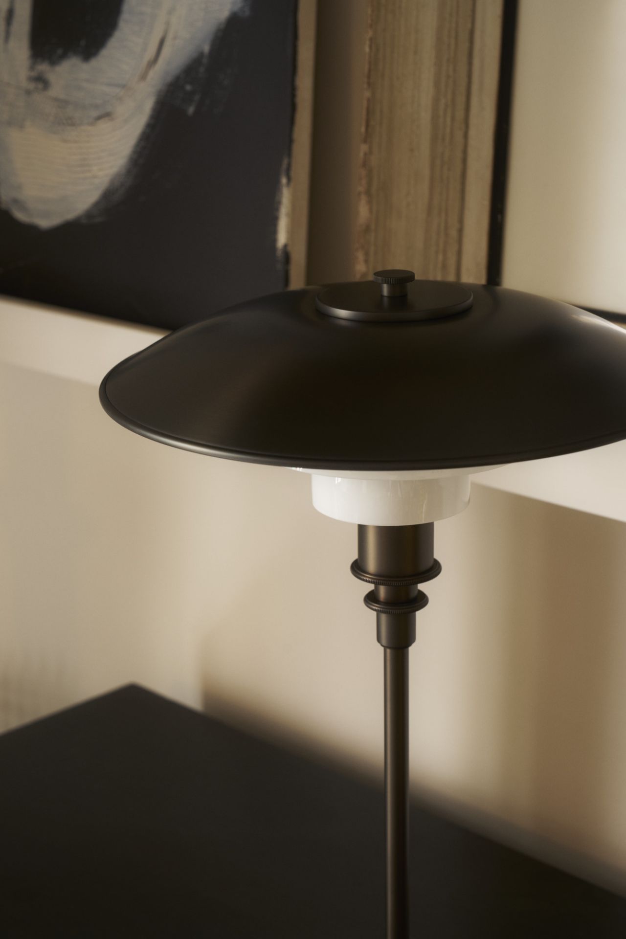 PH 3/2 Aged Brass Opal Tischleuchte Louis Poulsen