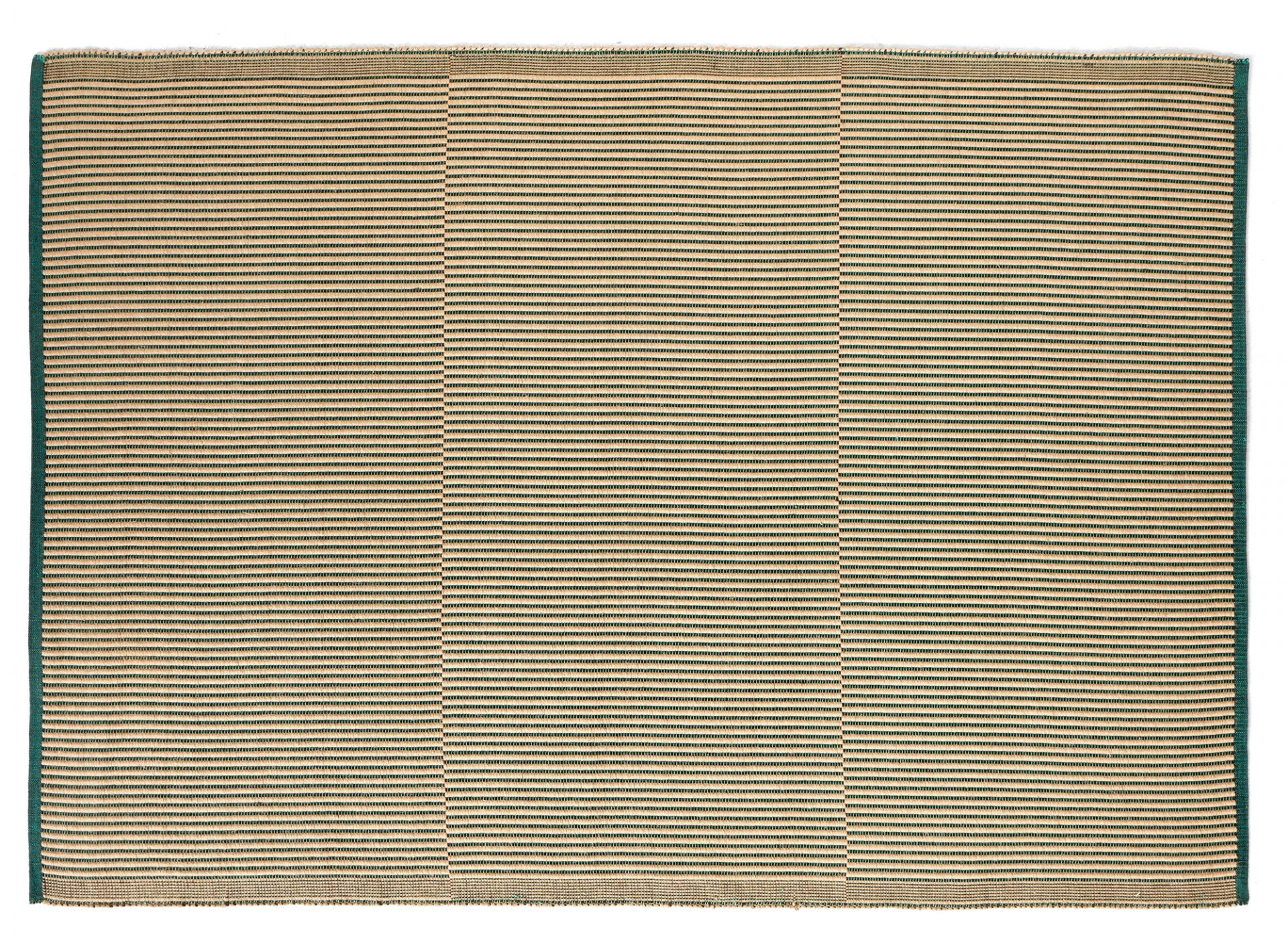 Hay Teppich Tapis B 80, schwarz-grün gestreift, modernes Design für Wohnzimmer und Schlafzimmer.