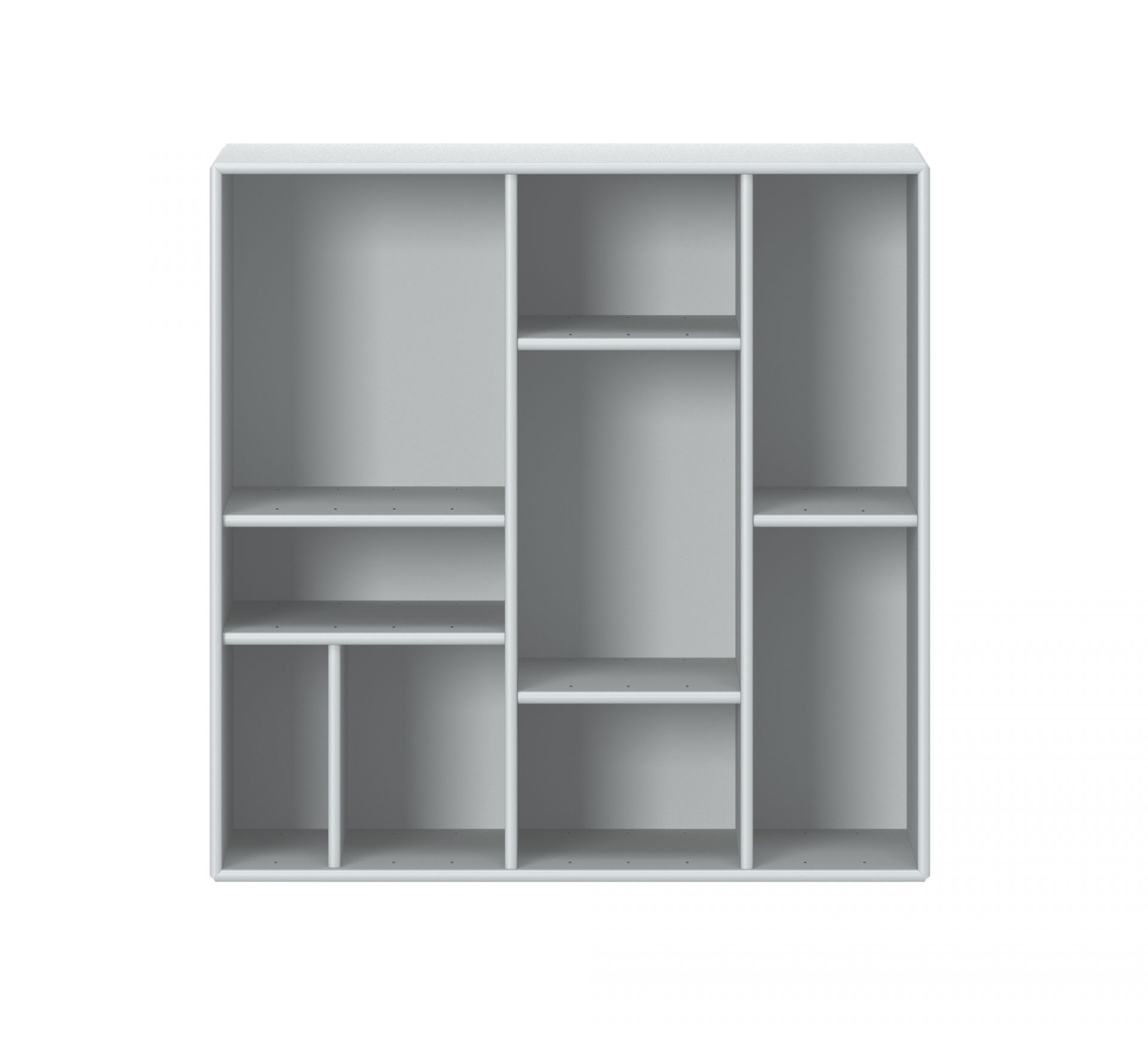 Compile Wandregal in Nordic Montana Weiß: Modernes Regal mit Fächern für die Wandmontage.