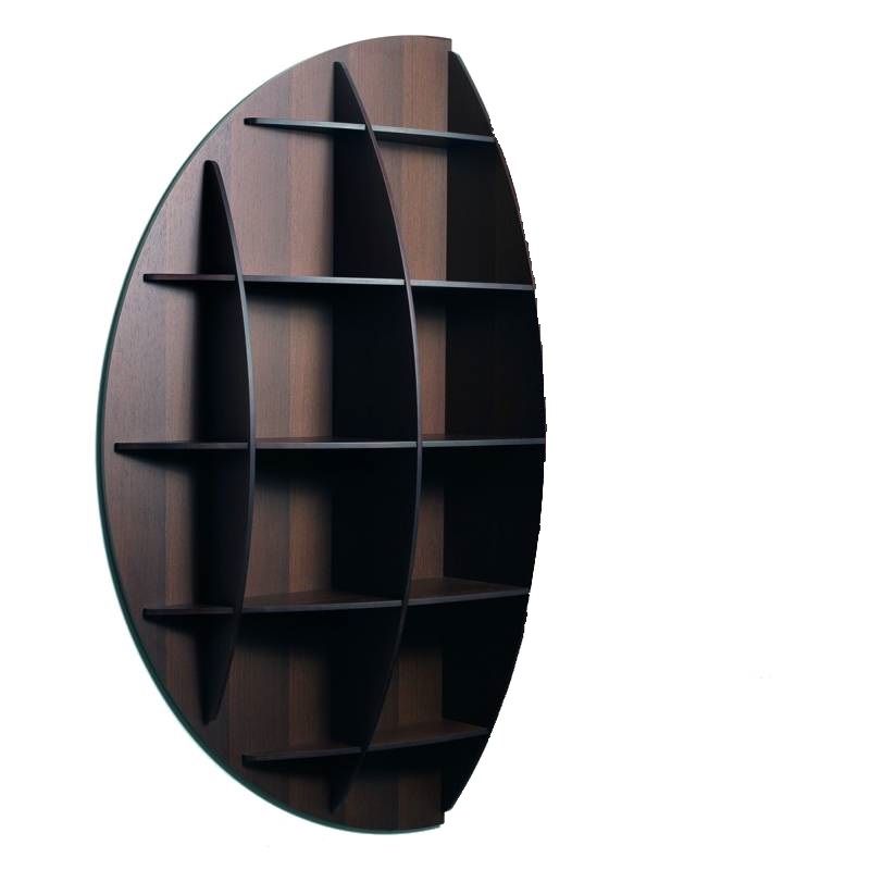 Continental 2 Sphärisches Bücherregal Holz Nussbaum Industrie Carnovali 1 Hälfte