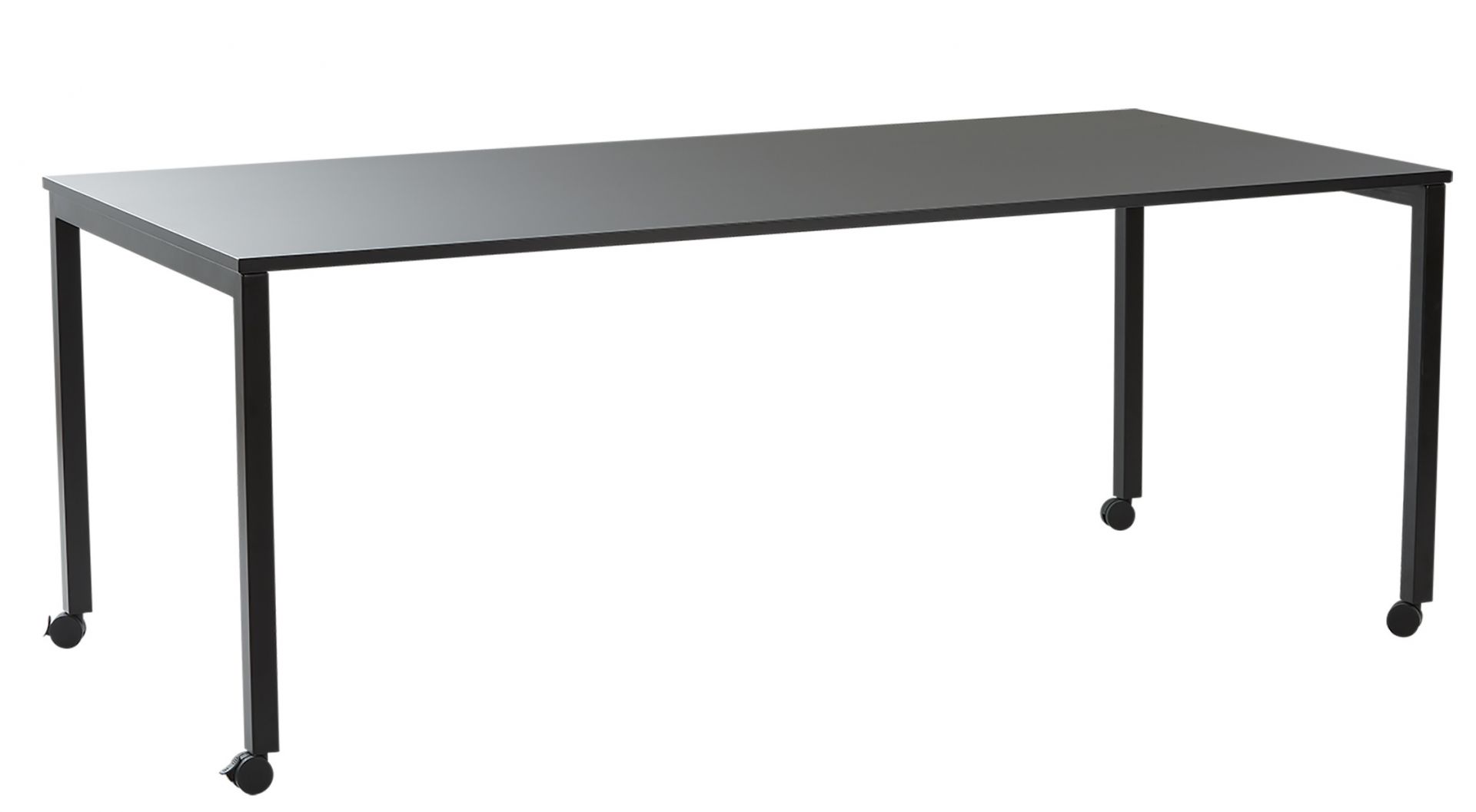 Schwarzer Panton Move Table Esstisch von Verpan mit Rollen, ideal für moderne Esszimmer.
