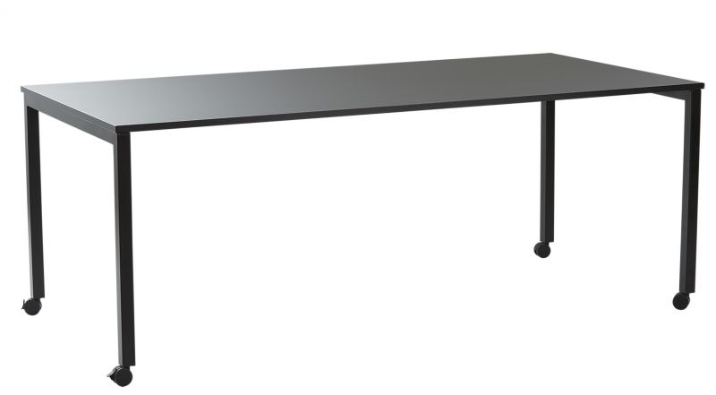 Schwarzer Panton Move Table Esstisch von Verpan mit Rollen, ideal für moderne Esszimmer.