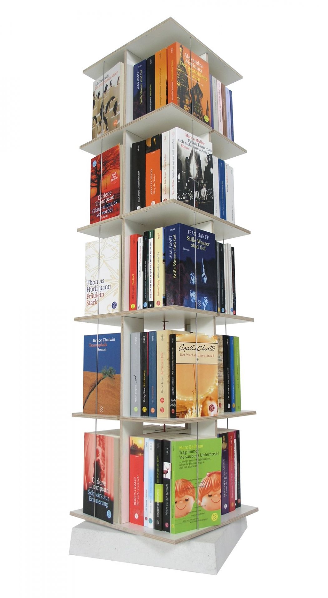 Buchstabler Bücherturm, DVD-Regal Nils Holger Moormann