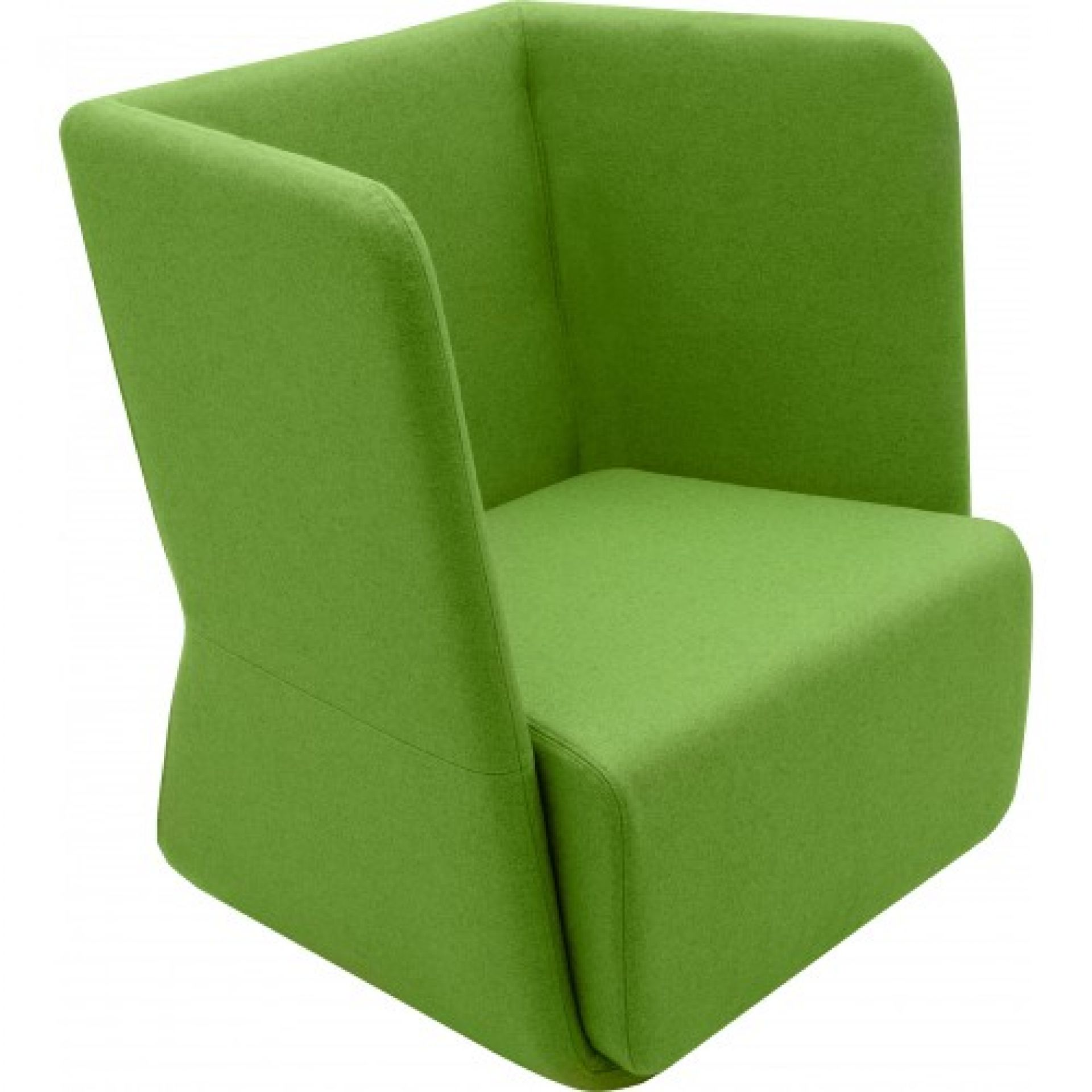 Grüner Basket Sessel Low Softline mit hoher Rückenlehne und modernem Design für Wohnzimmer und Büro.