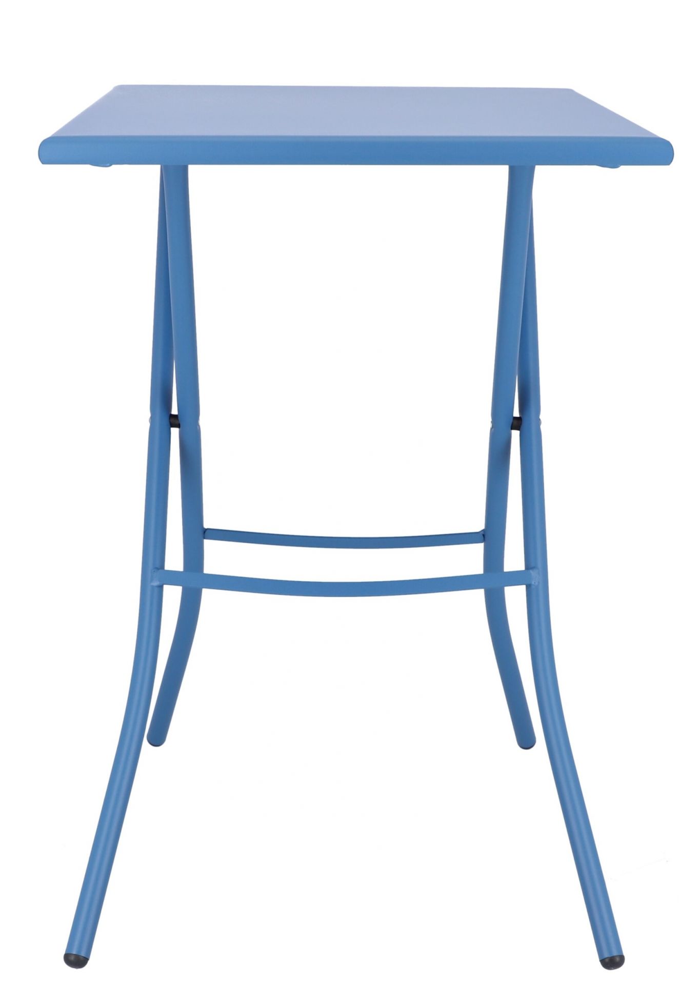 Blauer Fiam Klapptisch von Jan Kurtz für den Outdoor-Bereich, ideal für Balkon und Terrasse.