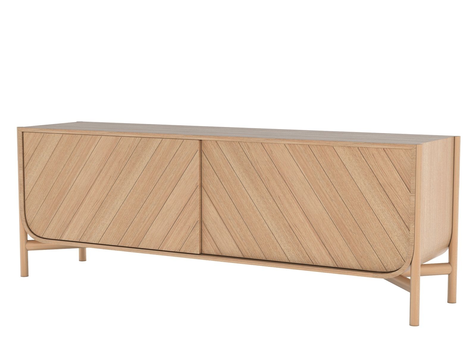 Marius Sideboard von Hartô: Modernes Holz Sideboard mit Schiebetüren und filigranem Holzdesign.
