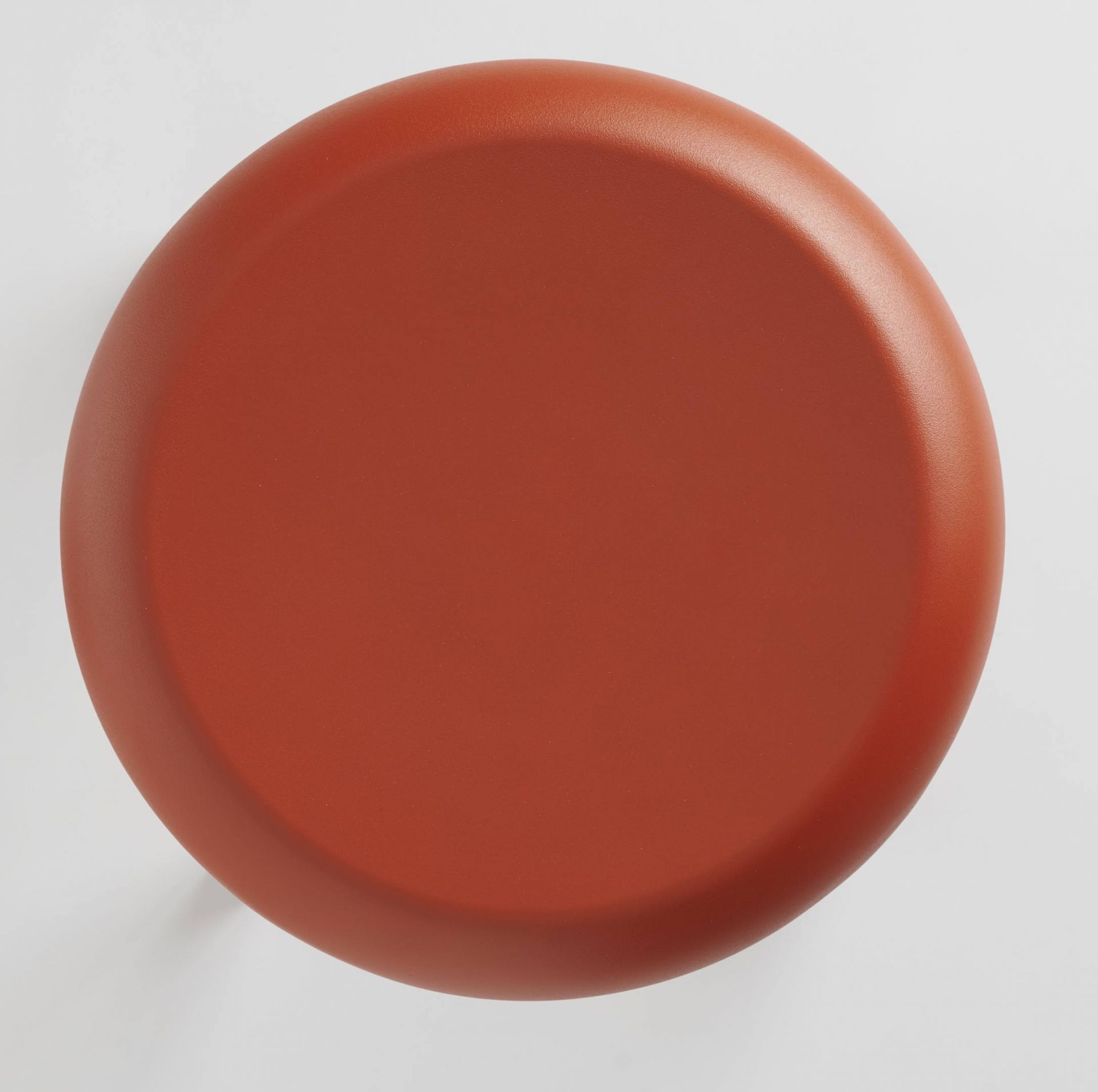 Draufsicht: Runder Za Stool Hocker in Koralle von Emeco, modernes Möbeldesign für stilvolles Wohnen.