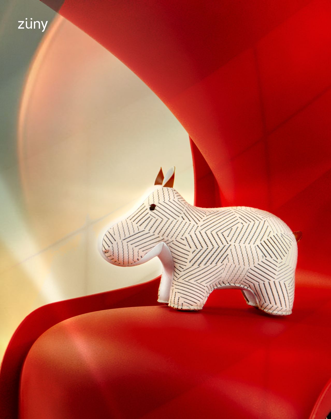 Buchstütze Hippo Razzle Dazzle weiß Züny x KVADRAT