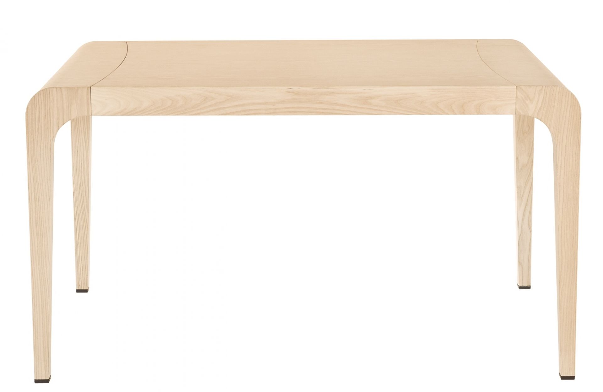 Heller Holz Esstisch, Ilvolo Tisch ähnlich, mit abgerundeten Ecken und vier Beinen.