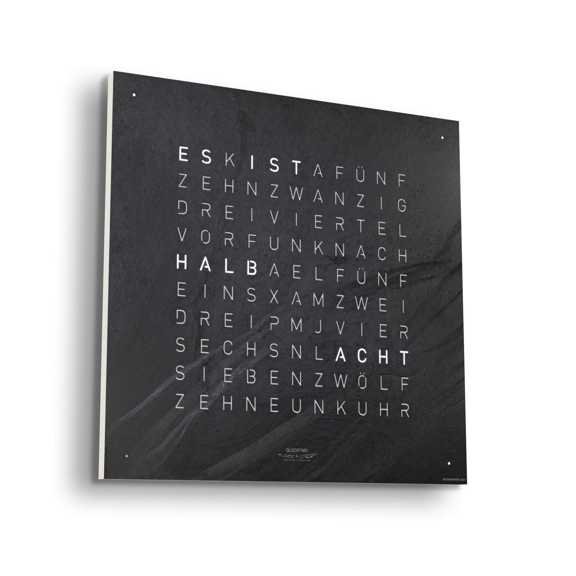 Earth 45 Creator's Edition Wanduhr / Zeitobjekt Deutsch QLOCKTWO