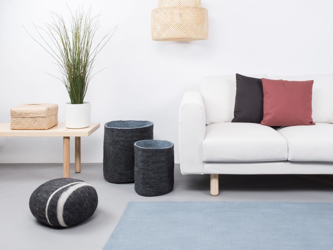 Mono Rechteckig Filzteppich 160 x 230 cm cm myfelt Mia (hellblau)