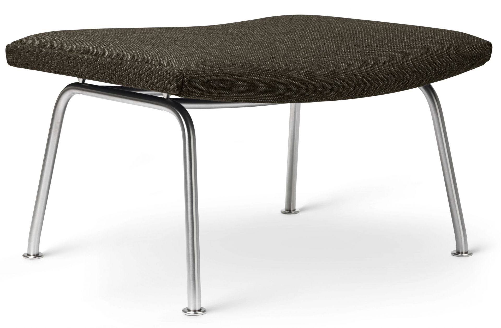 CH446 Fußhocker von Carl Hansen, Passion 7101 Stoffbezug und Edelstahlgestell. Design Fußablage.