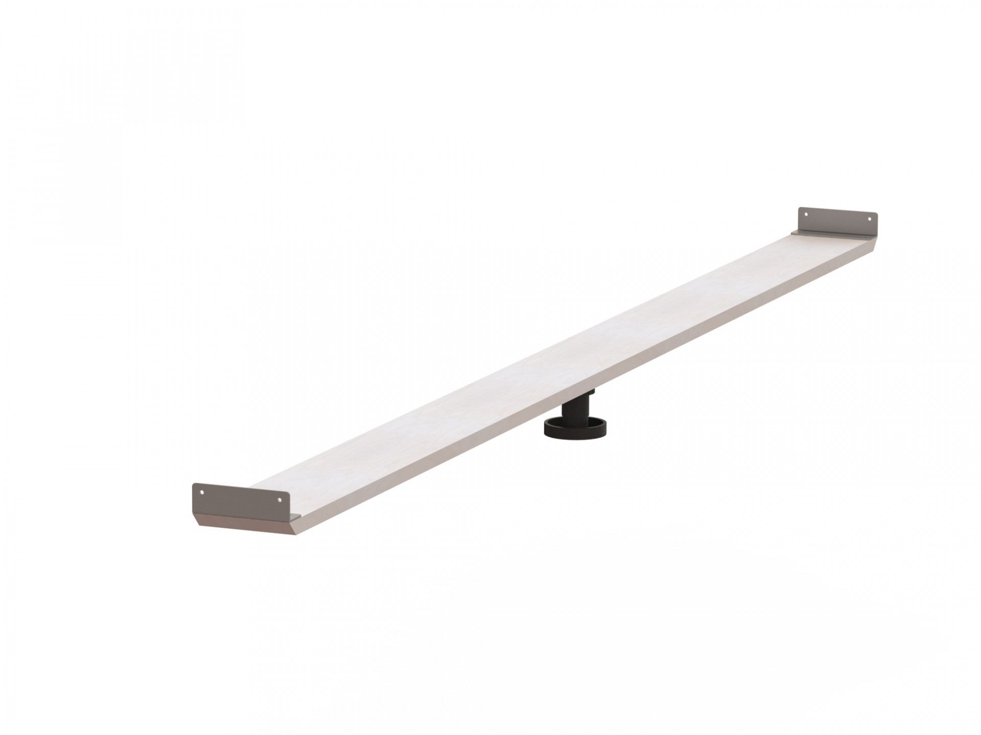 Mittelholm für Stapelliege von Müller Möbelwerkstätten, Holz mit Metallhalterung und schwarzem Fuß.