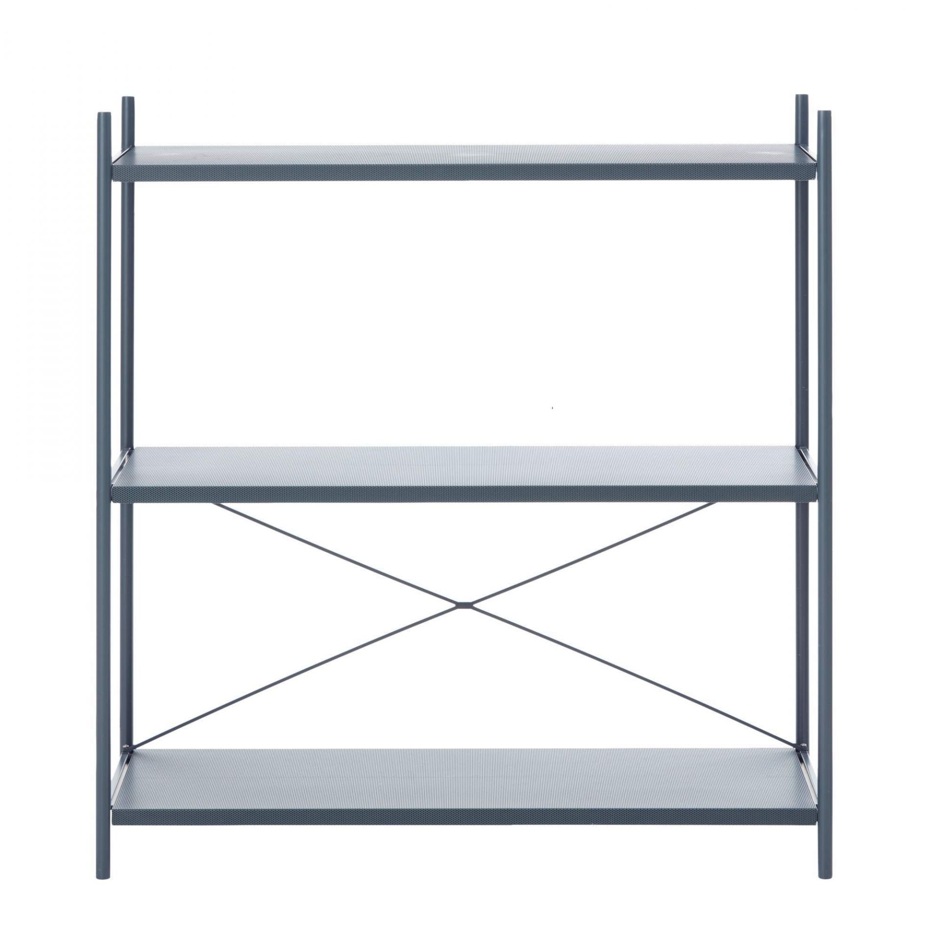 Punctual Shelving System: Graues 1x3 Regal von Ferm Living mit drei Regalböden und Stahlrahmen.
