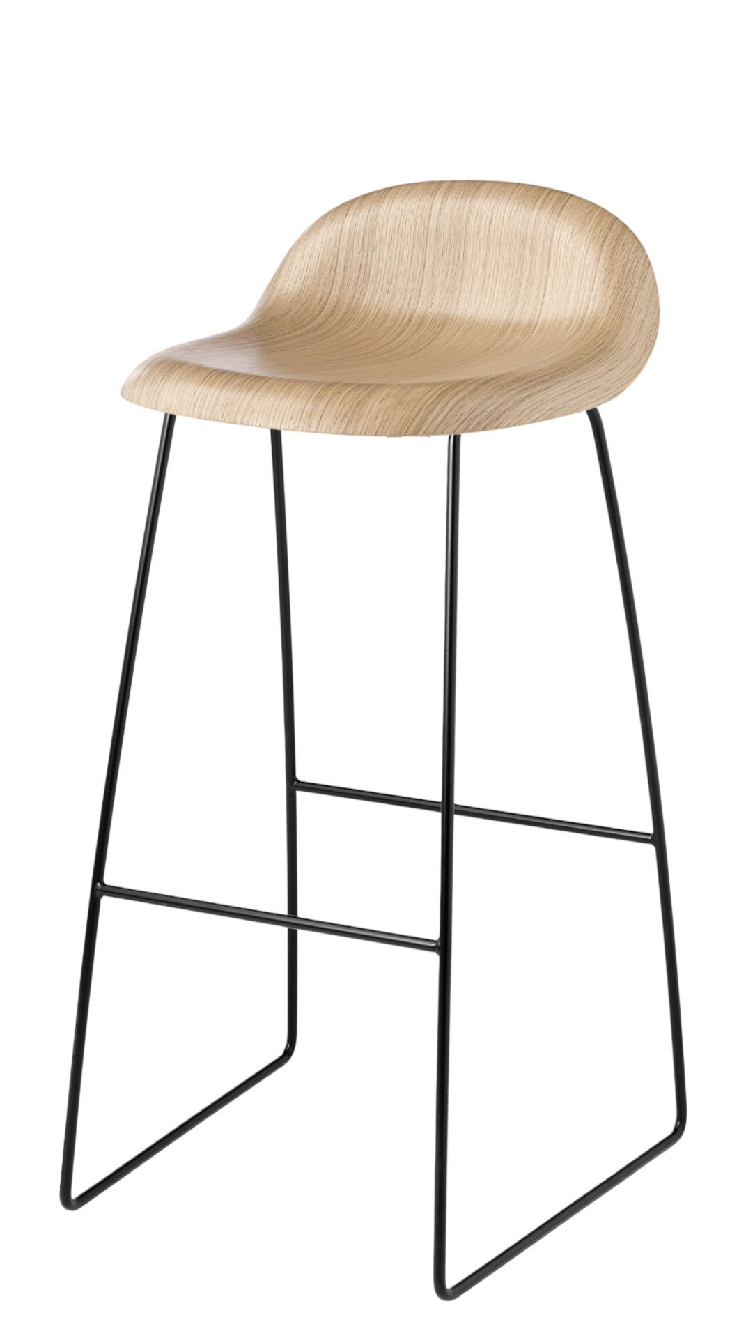 3D Barhocker 75 Holz - Sledge Base Gubi