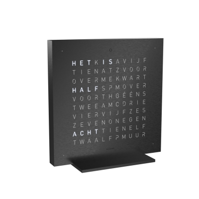 Earth 13.5 Steel Series Tischuhr / Zeitobjekt Niederländisch QLOCKTWO