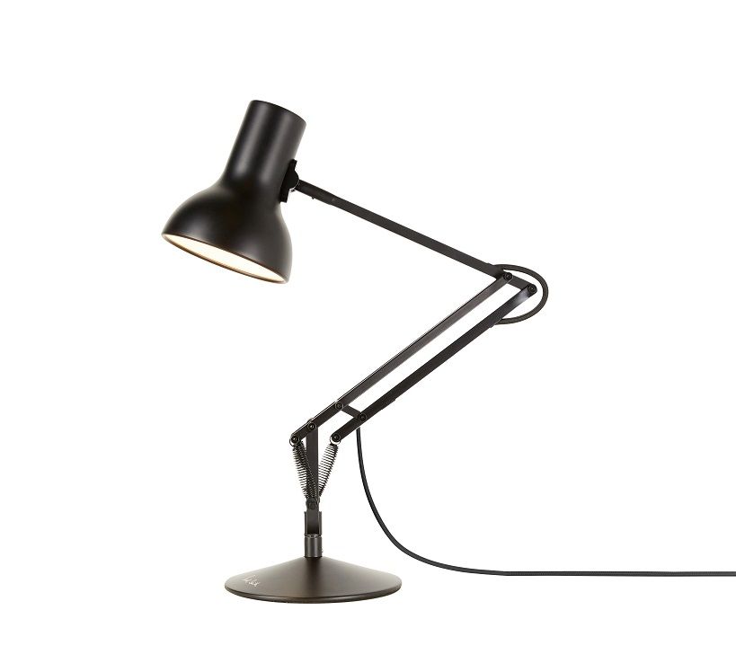 Schwarze Type 75 Mini Anglepoise Tischleuchte, eine moderne Schreibtischlampe für Büro oder Zuhause.