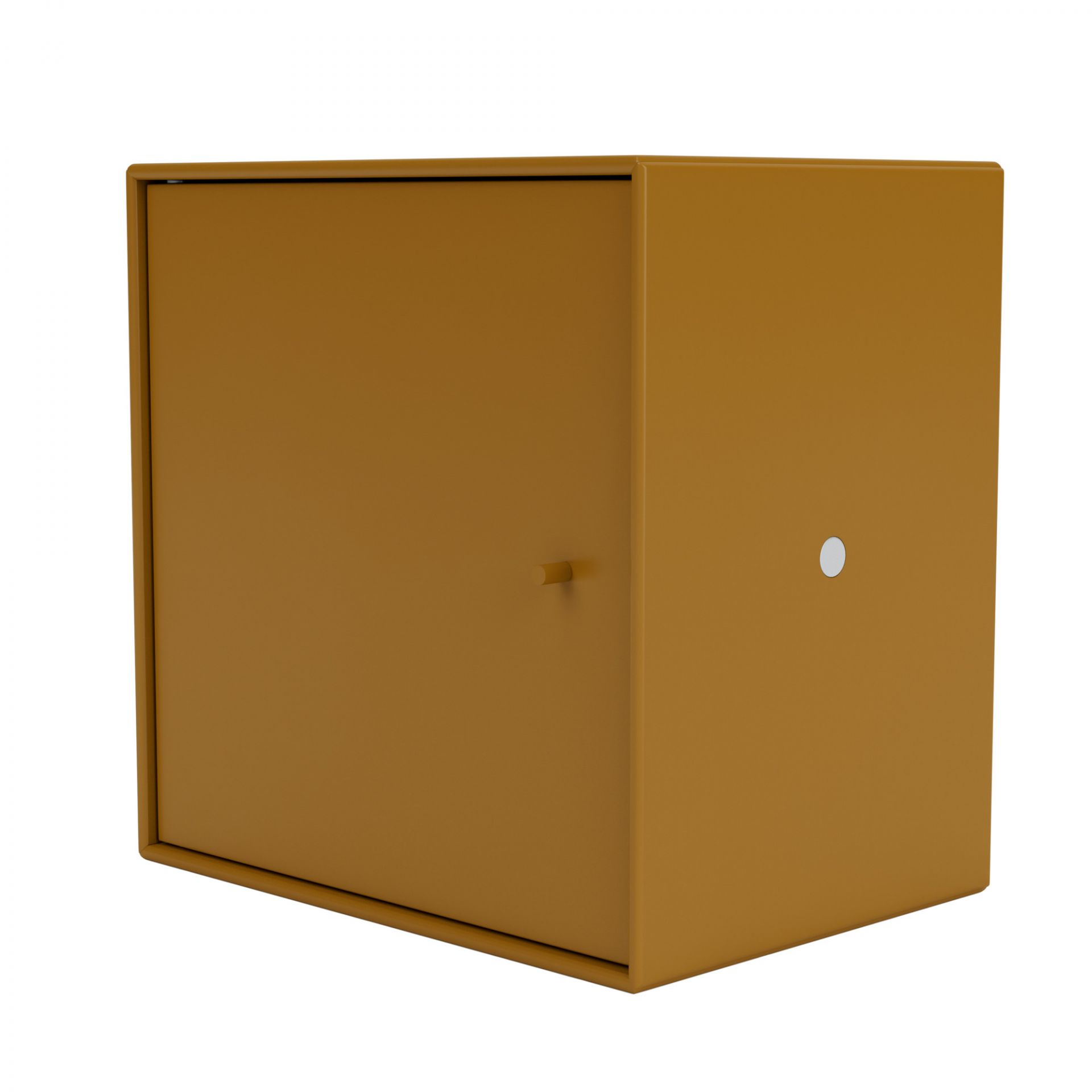 Mini Modul Amber Montana mit Tür, brauner Schrank zur Wandmontage für Wohnraum und Büro.