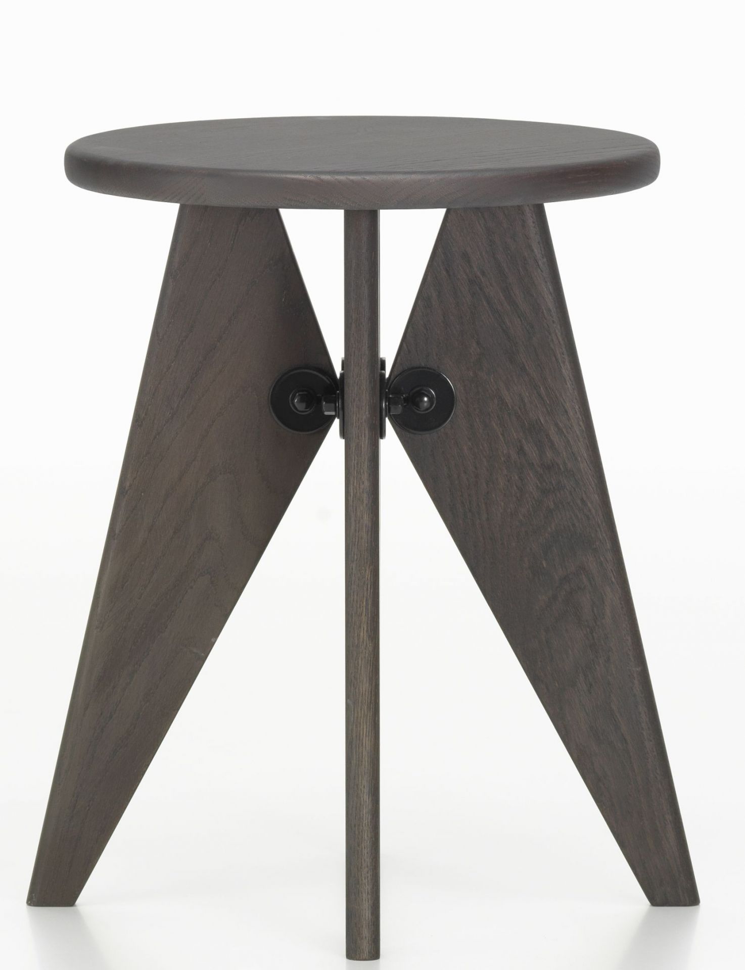 Tabouret Solvay Hocker von Vitra, Eiche dunkel, massiv, mit Schutzlack. Naturholz Hocker.