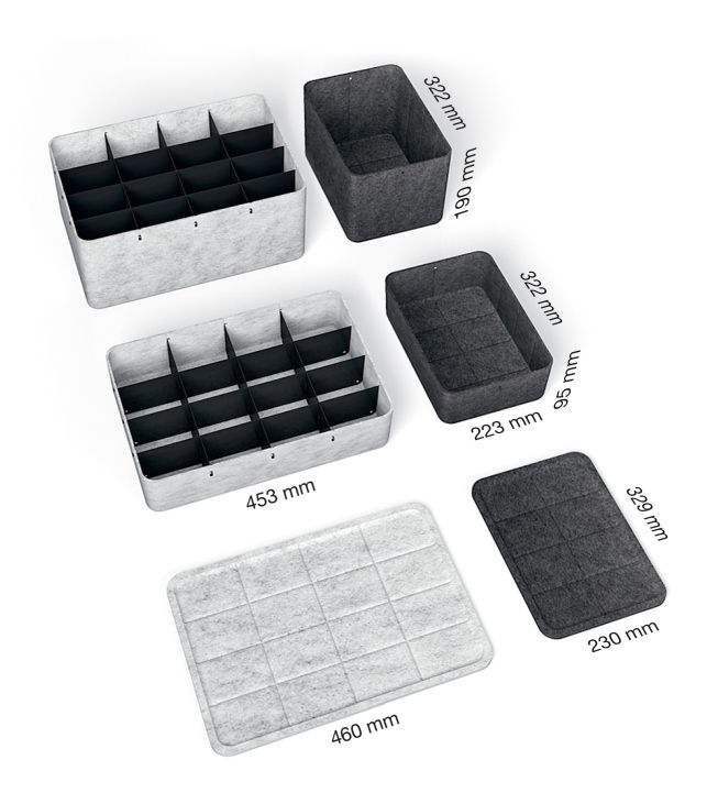 USM Haller Inos Box hoch mit Tablett