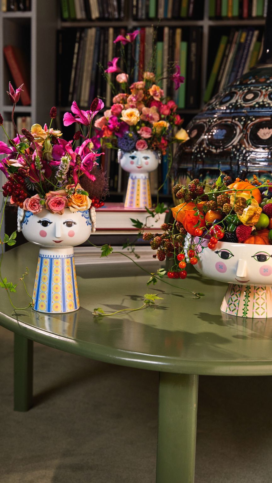 Eva Vase H18,5cm hellblau Bjørn Wiinblad