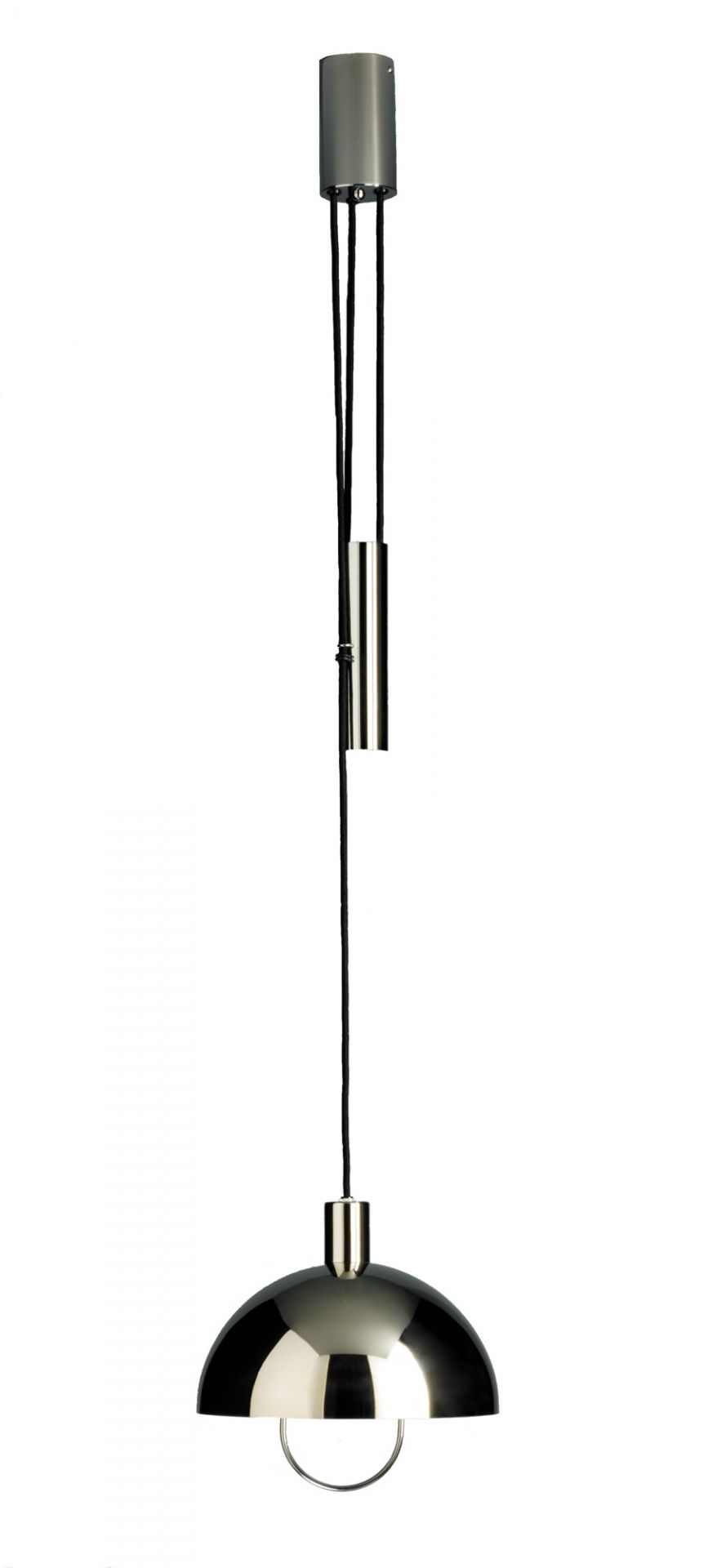 Tecnolumen HMB 25/300 Bauhaus Pendelleuchte mit Rollenzug, höhenverstellbare Lampe aus Metall.