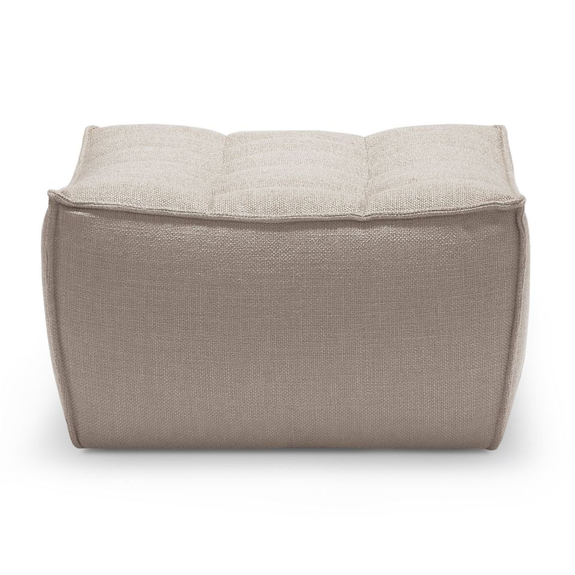 Ethnicraft N701 Sofa Polsterhocker in Beige: Bequemer Hocker für Wohnzimmer und Lounge.