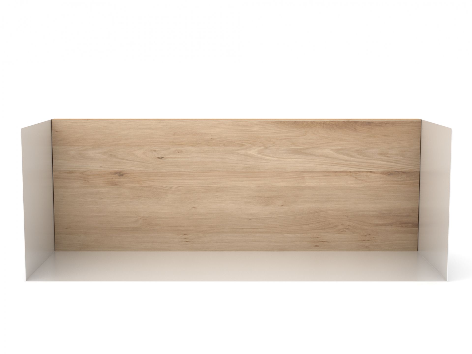 Ethnicraft U Shelf Regal M, Eiche mit weißem Rahmen, modernes Wandregal für Wohnzimmer.