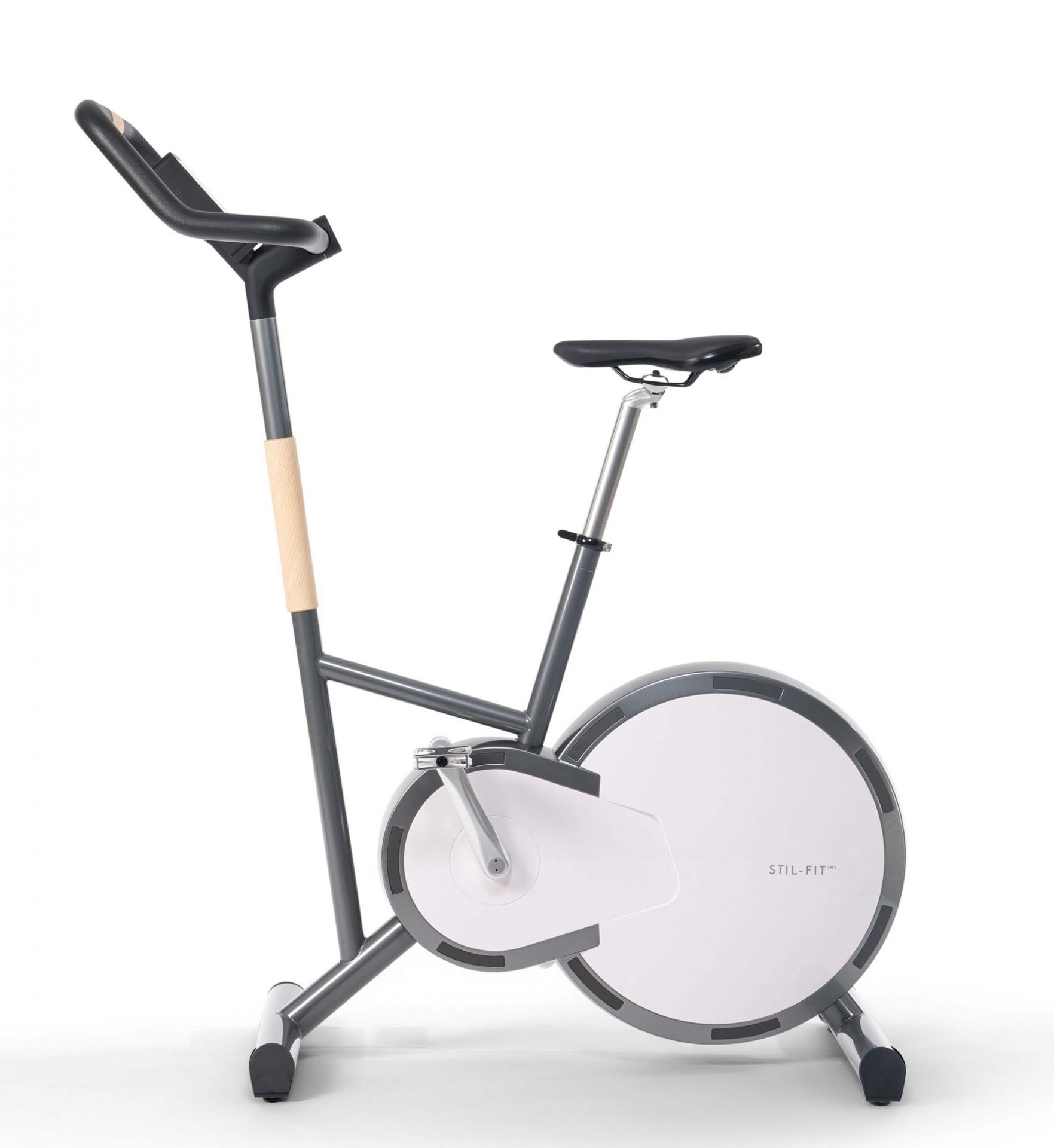 Ergometer PURE von Stil-Fit in Esche-Weiß: Modernes Fitnessgerät für das Training zu Hause.