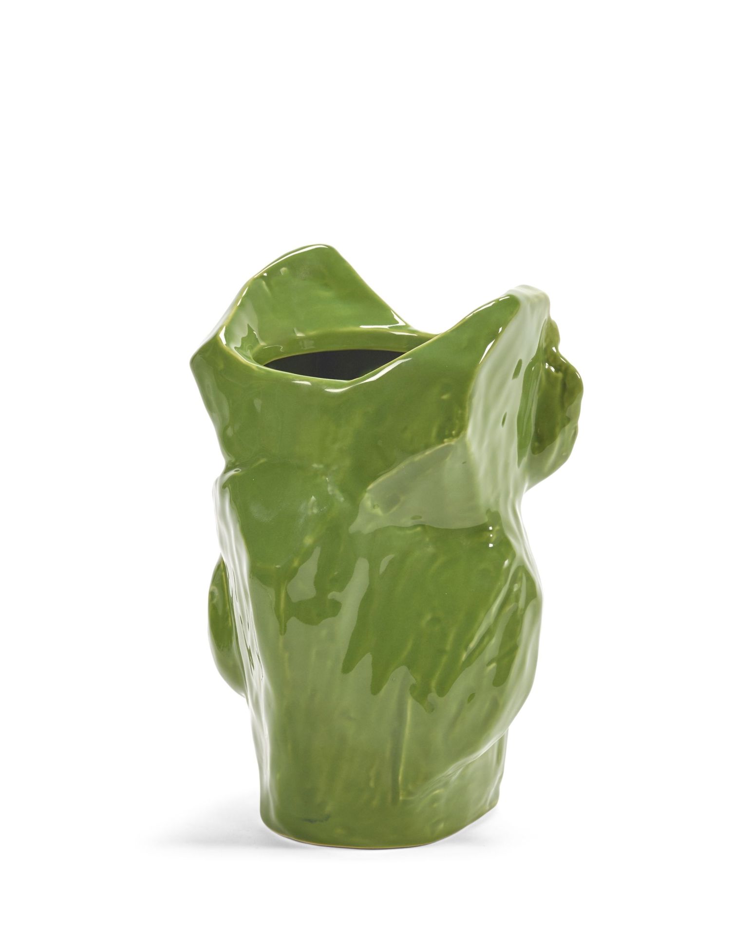 Grüne Eule Vase von Serax, dekorative Keramikvase in Eulenform für Blumen und Pflanzen.