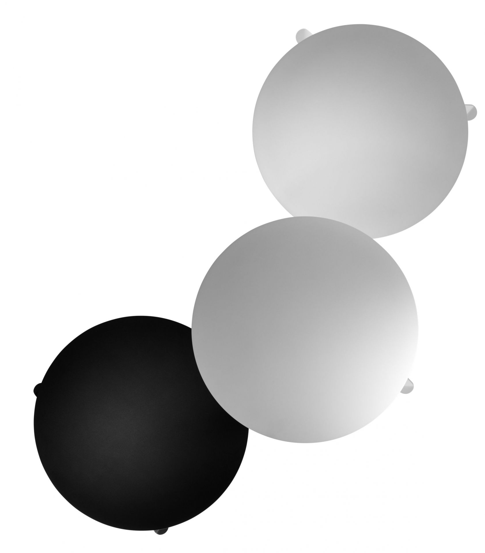 K5 Beistelltisch von Tecta, weiße und schwarze runde Tischplatten, moderner Couchtisch für Wohnzimmer.