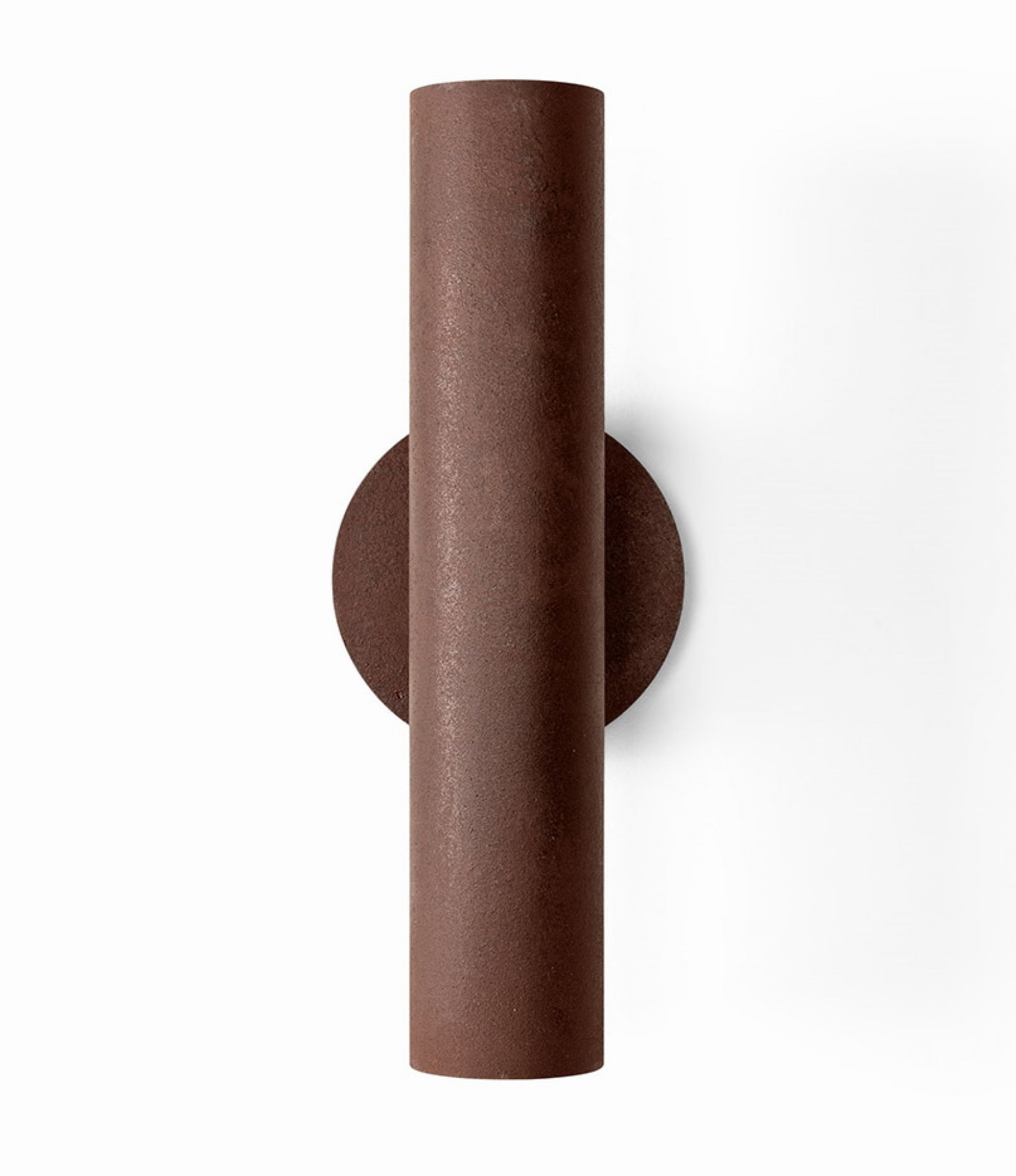 Nahaufnahme der Sconce30 Wandleuchte von Graypants in Rostbraun, modernes Design.