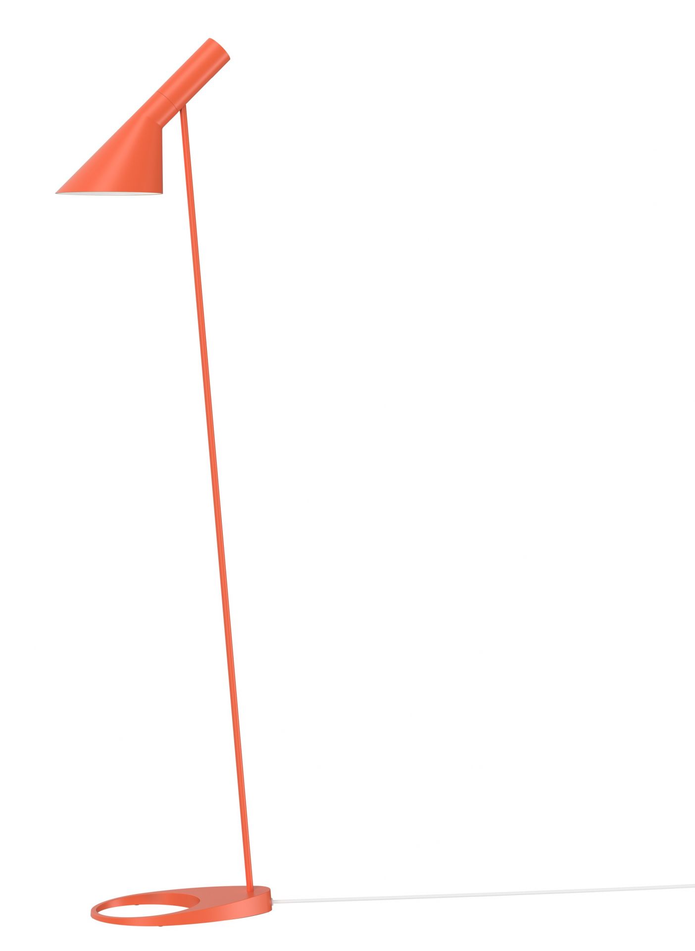 AJ Stehleuchte von Louis Poulsen in Electric Orange: Design Stehlampe für Wohnzimmer und Büro.