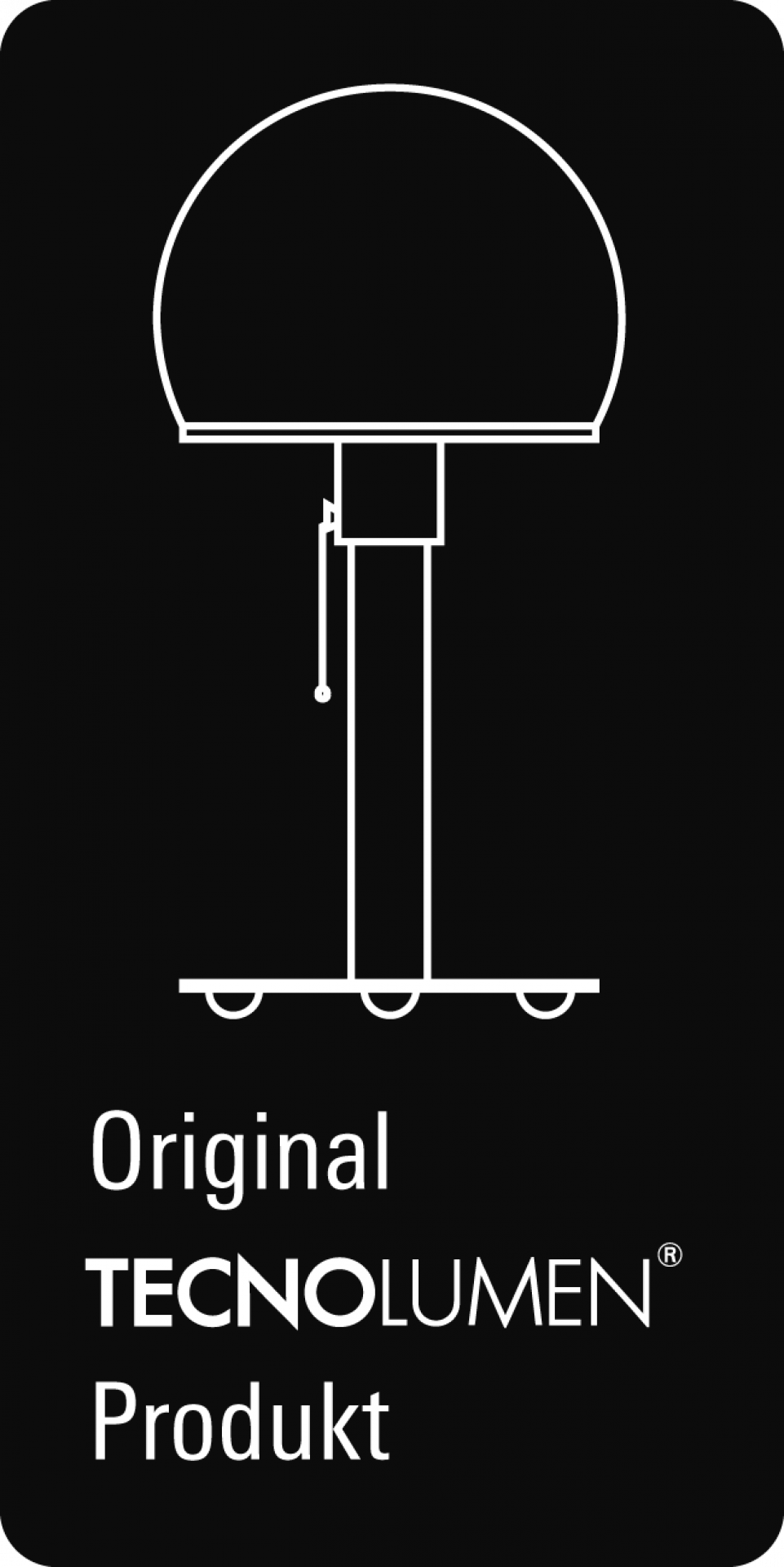 Produktzeichnung: Tecnolumen EE61 Beistelltisch, Designklassiker mit halbrunder Lampe und filigranem Gestell.