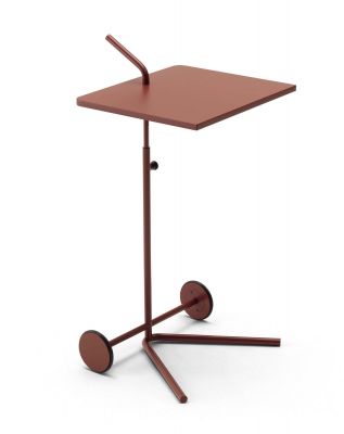 Bond Laptoptisch Cor, höhenverstellbar, in Terrakotta mit Rollen. Ideal für Laptop oder Tablet.