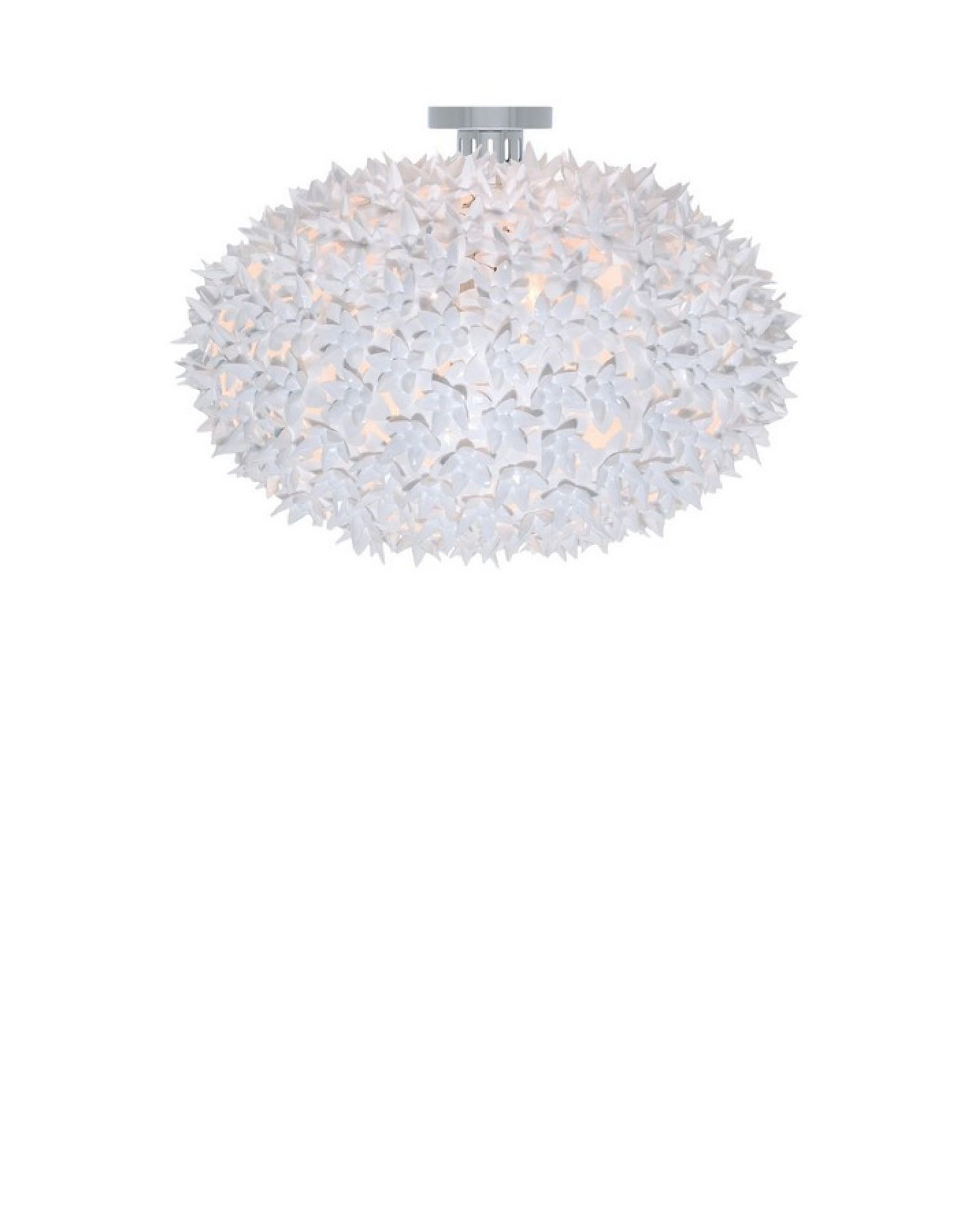 Weiße Bloom Deckenleuchte von Kartell mit blütenförmigem Design für stilvolle Beleuchtung im Wohnraum.