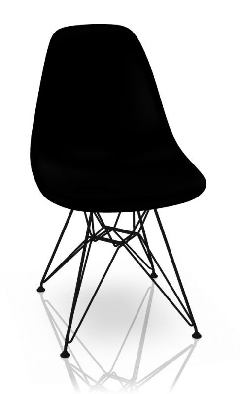 Eames Plastic Side Chair DSR Stuhl Vitra Schwarz-Tiefschwarz