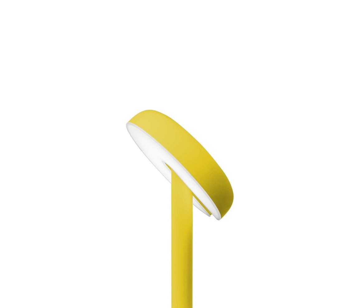 Gelbe Cabriolette Stehleuchte von Martinelli Luce, moderne Bodenleuchte für Wohnzimmer und Büro.