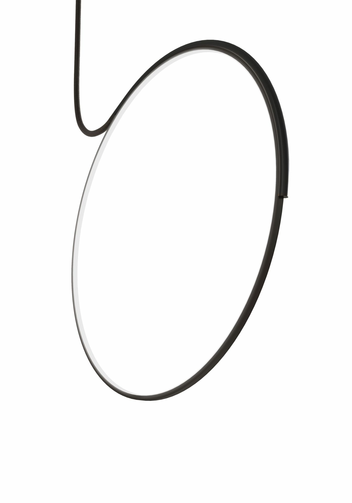 Poise Deckenleuchte von Kdln: Moderne LED-Hängeleuchte in Ringform, schwarz, für stilvolle Innenraumbeleuchtung.