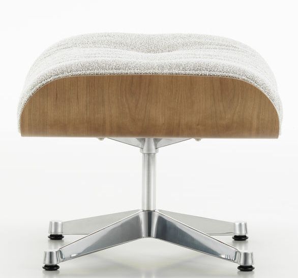Eames Lounge Chair & Ottoman Sessel VORZUGSKOMBINATION Nubia, cream sand, poliert, Kirschbaum