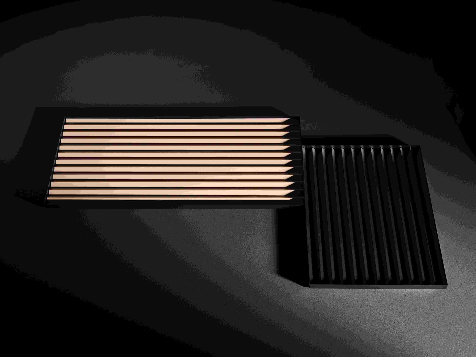 Schönbuch Yoshi Schubablage M B 75 cm aus Holz, offene und geschlossene Ansicht, modernes Möbeldesign.