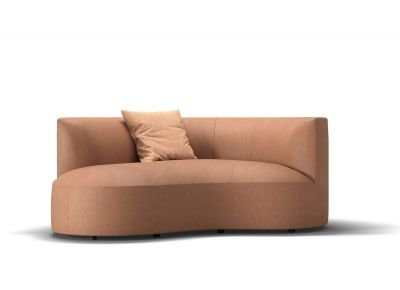 Siwa Récamiere in Braun mit Kissen, modernes Sofa für Wohnzimmer und Lounge-Bereich.