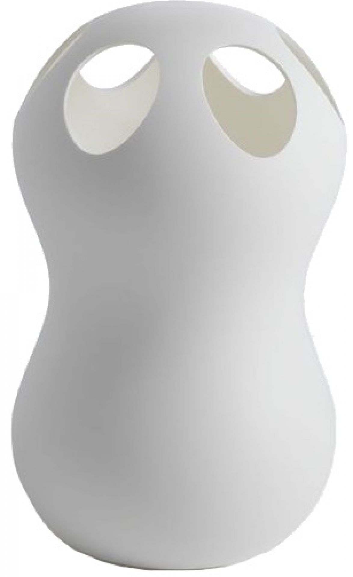 Weißer Zontik Schirmständer von Casamania Horm mit runden Öffnungen für Regenschirme und modernem Design.