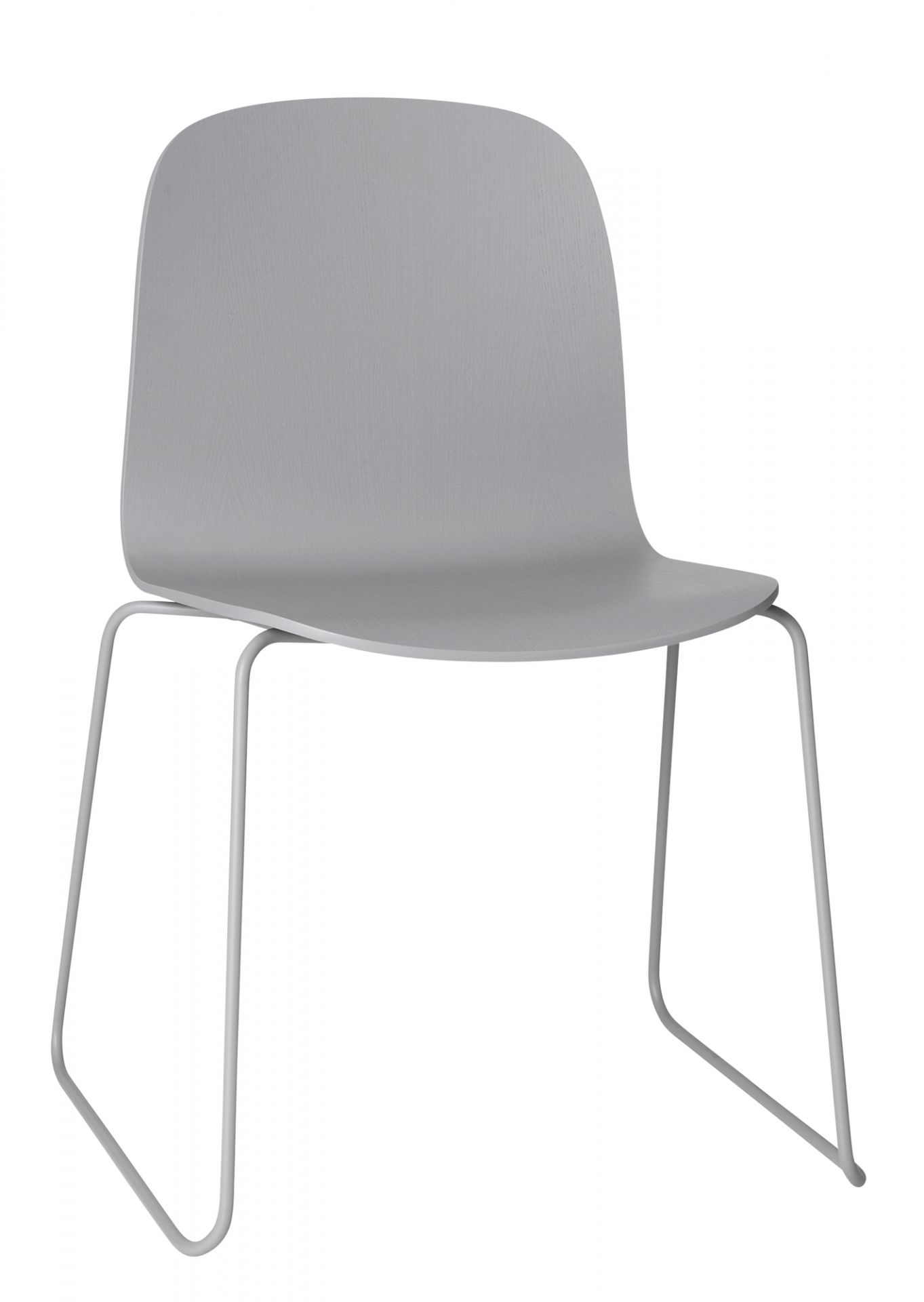 Grauer Visu Chair von Muuto mit Kufengestell, moderner Stuhl für Esszimmer und Büro.